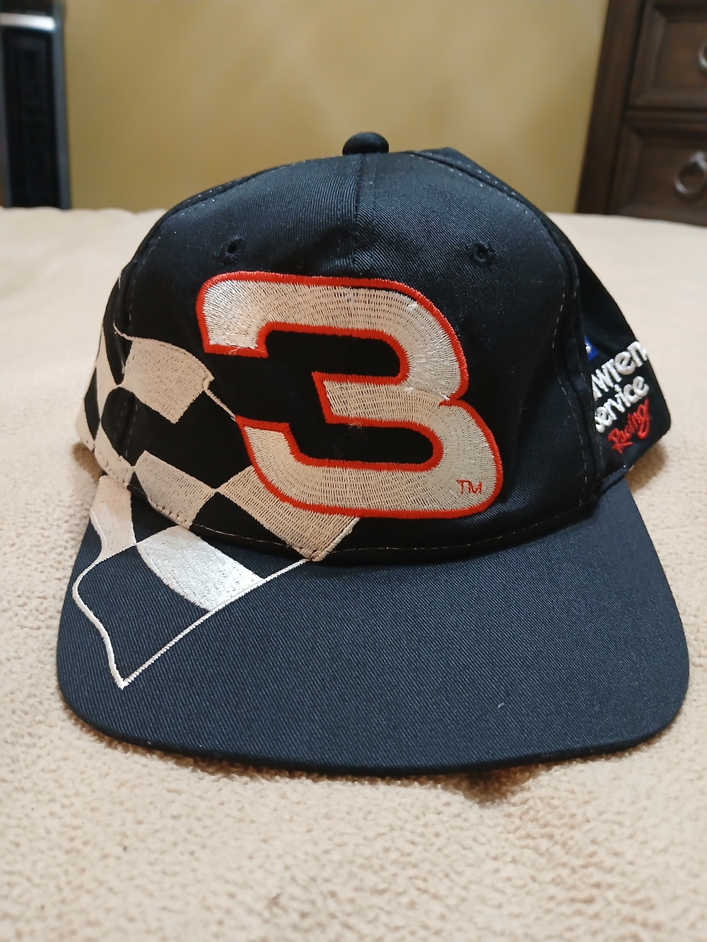 Black Racing Cap with Embroidered Number 3